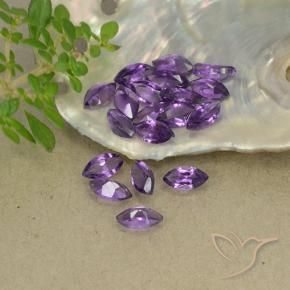 Gemme di Ametista Viola Intenso naturale da 3.16 ct, Taglio marquise, VS