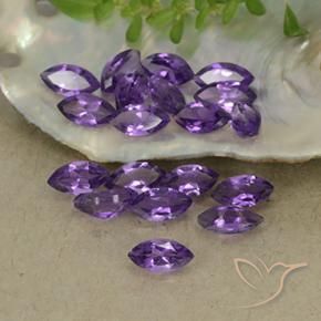 Gemme di Ametista Viola medio naturale da 3.15 ct, Taglio marquise, VS