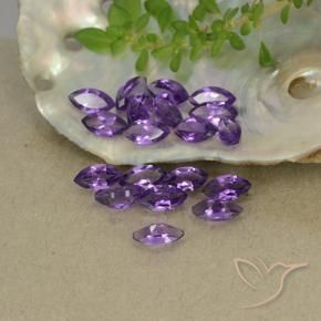 Gemme di Ametista Viola medio naturale da 3.15 ct, Taglio marquise, VS