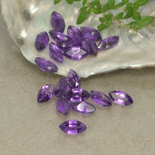 Gemme di Ametista Viola scuro naturale da 3.18 ct, Taglio marquise, VS