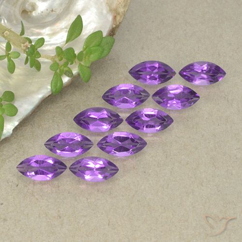 Gemme di Ametista Viola Intenso naturale da 2.42 ct, Taglio marquise, VS