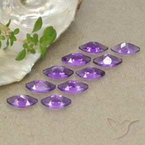 Gemme di Ametista Viola Intenso naturale da 2.42 ct, Taglio marquise, VS