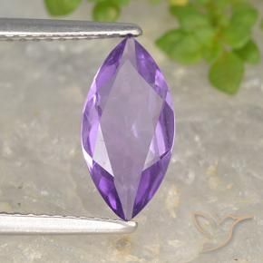 Ametista Viola violaceo intenso naturale da 1.28 ct, Taglio marquise, VS