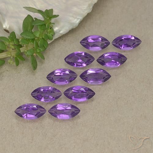 2.32ctw Naturale viola vivido Ametista, Taglio marquise, VS