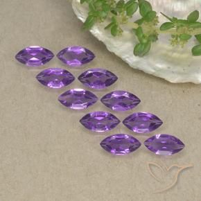 Gemme di Ametista Viola Intenso naturale da 2.19 ct, Taglio marquise, VS