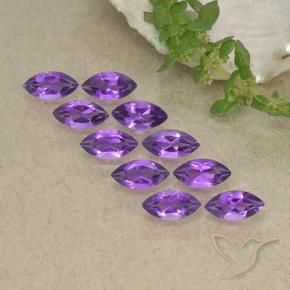 Gemme di Ametista Viola medio naturale da 2.43 ct, Taglio marquise, VS