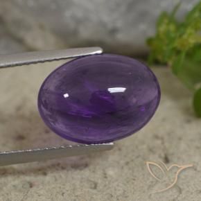Ametista Viola medio-chiaro naturale da 5.71 ct, Ovale, Trasparente