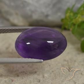 Ametista Viola medio-chiaro naturale da 5.71 ct, Ovale, Trasparente