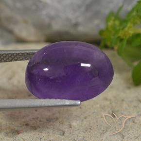 Ametista Viola medio naturale da 7.66 ct, Ovale, Trasparente