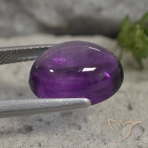 Ametista Viola medio naturale da 7.11 ct, Ovale, Trasparente