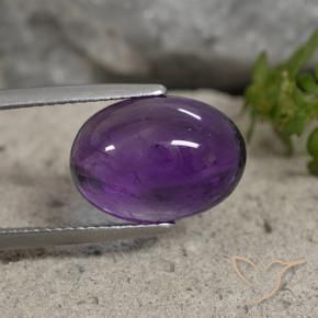 Ametista Viola medio naturale da 6.07 ct, Ovale, Trasparente