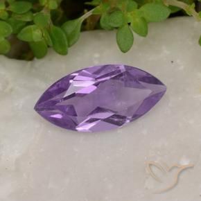 Ametista Viola medio naturale da 1.52 ct, Taglio marquise, VS
