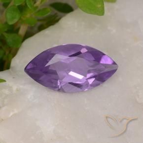 Ametista Viola medio naturale da 1.51 ct, Taglio marquise, VS