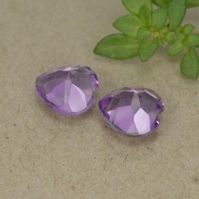 Ametista naturale viola da 1,30 ct, a forma di cuore, VVS-VS