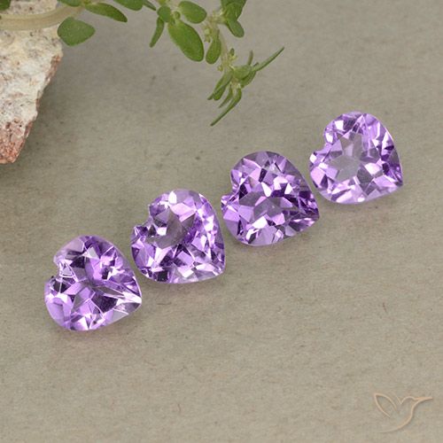 2.75ctw Naturale Viola violaceo medio Ametista, Cuore, VVS-VS