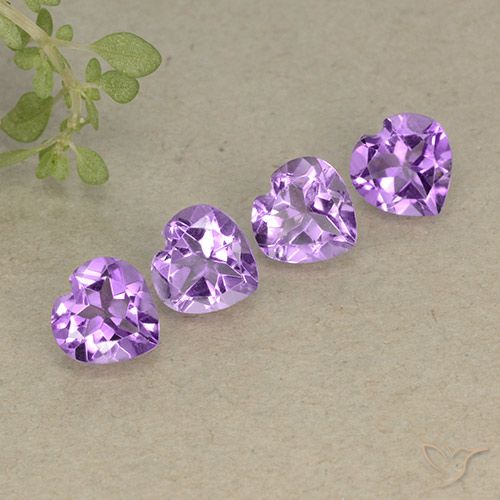 2.83ctw Naturale Viola violaceo medio Ametista, Cuore, VVS-VS