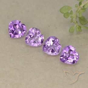 Gemme di Ametista Viola violaceo medio naturale da 2.83 ct, Cuore, VVS-VS