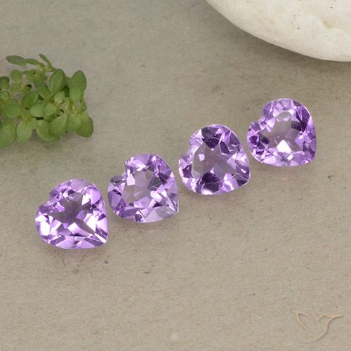 2.50ctw Naturale Viola tendente al rosa Ametista, Cuore, VVS-VS