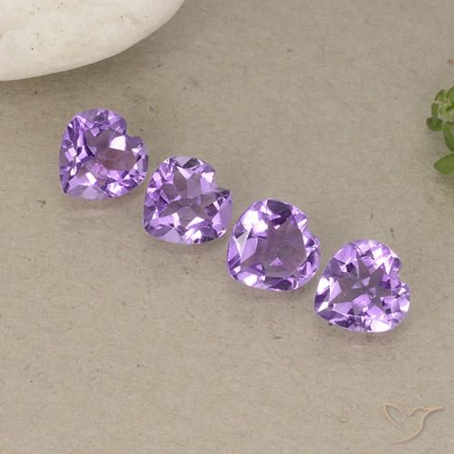 Gemme di Ametista Viola violaceo medio naturale da 2.37 ct, Cuore, VVS-VS