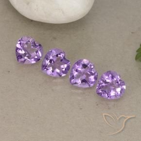 Gemme di Ametista Viola violaceo medio naturale da 2.80 ct, Cuore, VVS-VS
