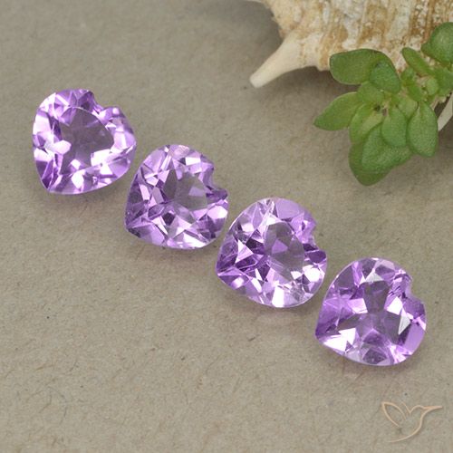 2.70ctw Naturale viola vivido Ametista, Cuore, VVS-VS