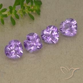 Gemme di Ametista Viola medio naturale da 2.90 ct, Cuore, VVS-VS
