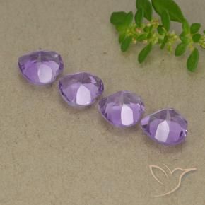 Gemme di Ametista Viola medio naturale da 2.90 ct, Cuore, VVS-VS