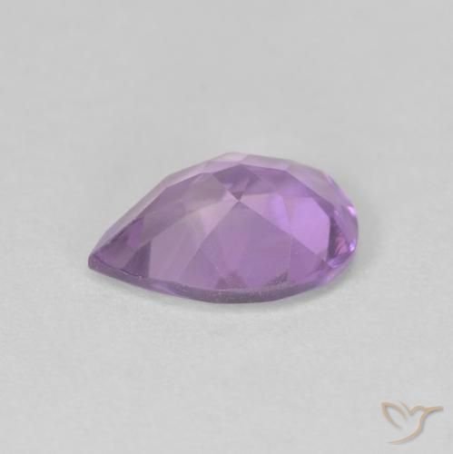 Ametista Viola medio naturale da 1.48 ct, Forma a pera, VVS-VS