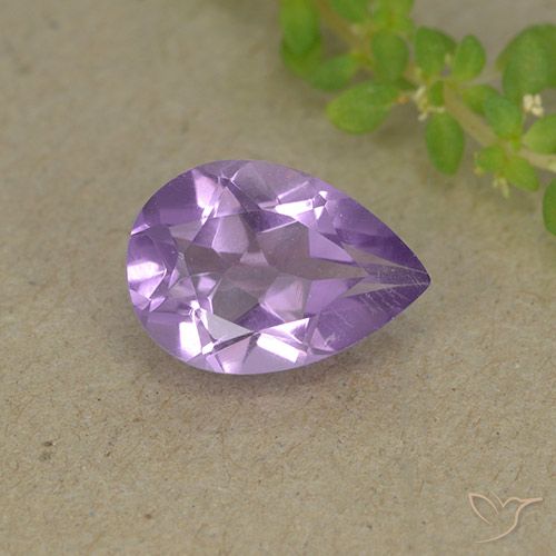 1.72ct Naturale Viola medio Ametista, Forma a pera, VVS-VS