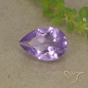 Ametista Viola medio naturale da 1.72 ct, Forma a pera, VVS-VS