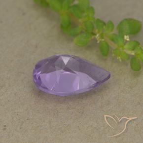 Ametista Viola medio naturale da 1.72 ct, Forma a pera, VVS-VS