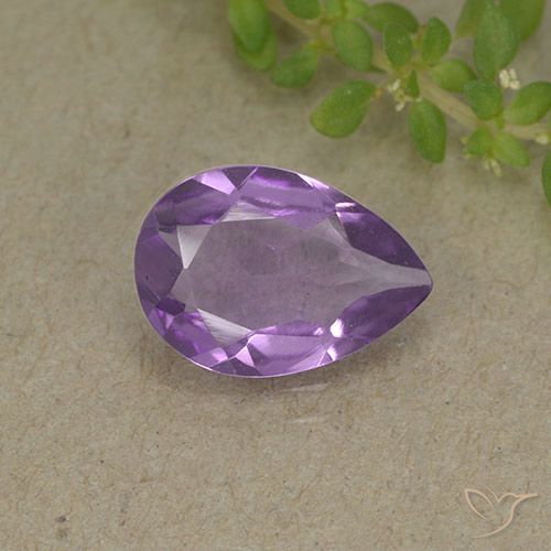 1.40ct Naturale Viola medio Ametista, Forma a pera, VVS-VS