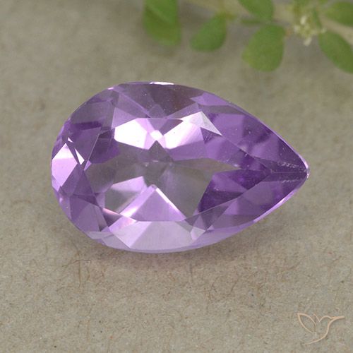 1.58ct Naturale Viola tendente al rosa Ametista, Forma a pera, VVS-VS