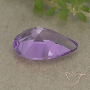 Ametista Viola tendente al rosa naturale da 1.58 ct, Forma a pera, VVS-VS