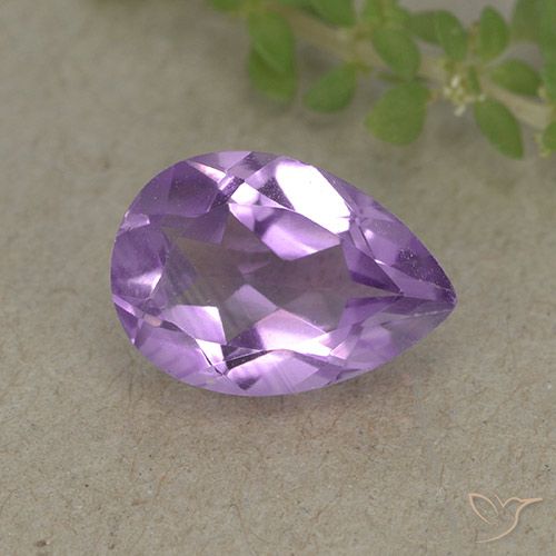 1.80ct Naturale Viola medio Ametista, Forma a pera, VVS-VS