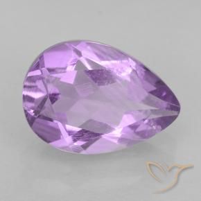 Ametista Viola rosa medio naturale da 1.67 ct, Forma a pera, VVS-VS