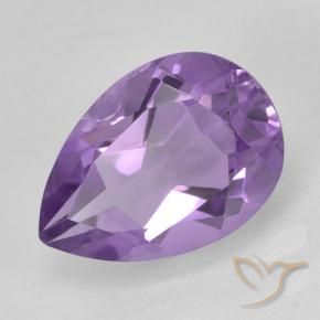 Ametista Viola medio naturale da 1.83 ct, Forma a pera, VS-SI