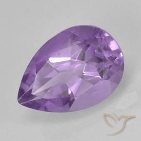 Ametista Viola medio naturale da 1.71 ct, Forma a pera, VS