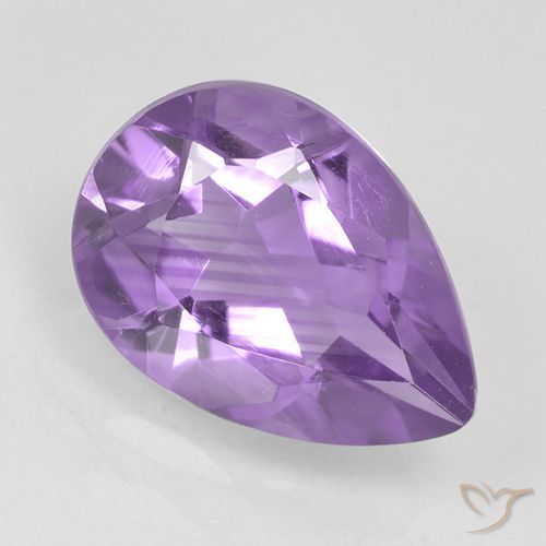 1.74ct Naturale Viola medio Ametista, Forma a pera, VVS-VS