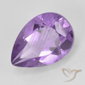 Ametista Viola medio naturale da 1.74 ct, Forma a pera, VVS-VS