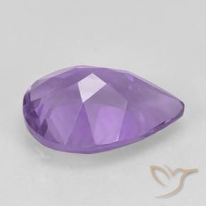 Ametista Viola medio naturale da 1.74 ct, Forma a pera, VVS-VS
