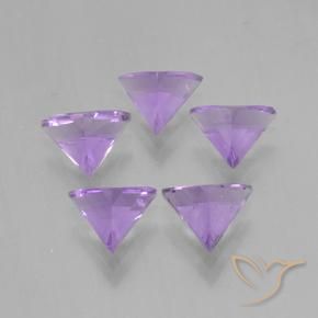 Gemme di Ametista Viola medio naturale da 2.91 ct, Taglio trillion, VS
