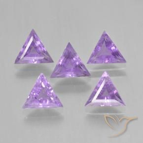 Gemme di Ametista Viola medio naturale da 2.77 ct, Taglio trillion, VS