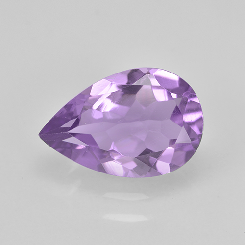 Ametista Viola medio naturale da 1.48 ct, Forma a pera, VVS-VS