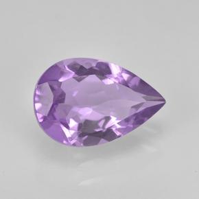 Ametista Viola medio naturale da 1.48 ct, Forma a pera, VVS-VS
