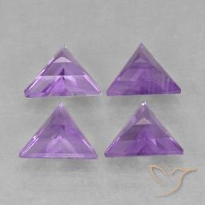 Gemme di Ametista Viola medio naturale da 2.44 ct, Taglio trillion, VS