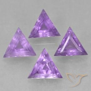 Gemme di Ametista Viola medio naturale da 2.25 ct, Taglio trillion, VS