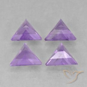 Gemme di Ametista Viola medio naturale da 2.25 ct, Taglio trillion, VS