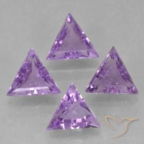 Gemme di Ametista Viola medio naturale da 2.46 ct, Taglio trillion, VS