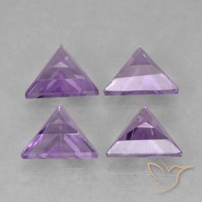 Gemme di Ametista Viola medio naturale da 2.46 ct, Taglio trillion, VS